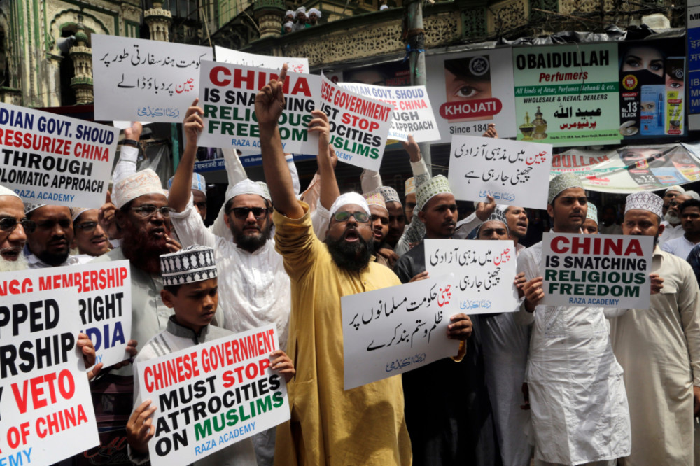 India Muslims protest Chinas treatmenmt of Uighurs