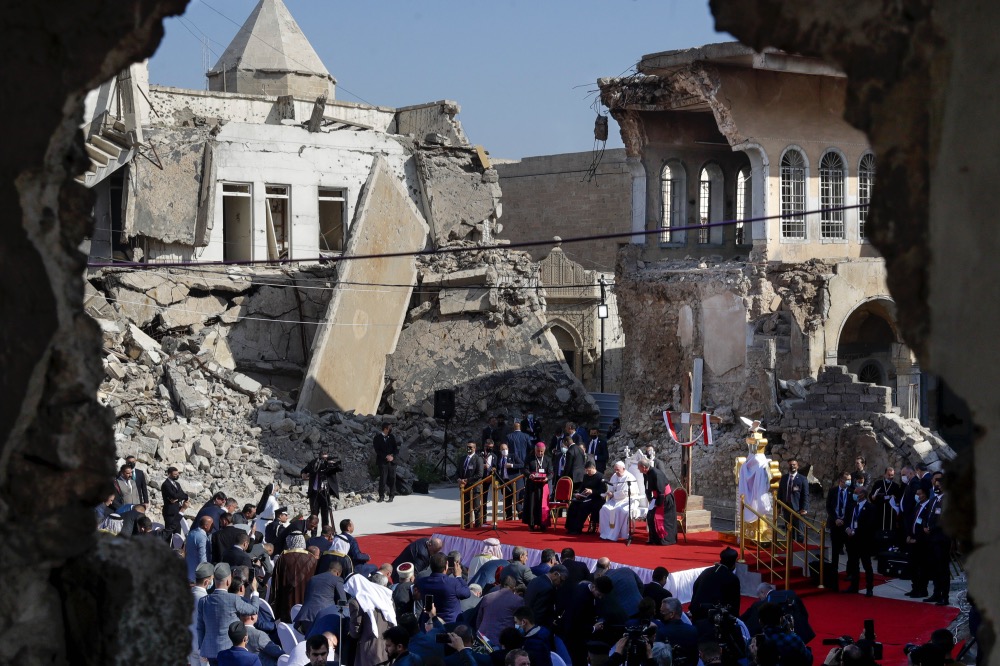 Iraq Papal visit Mosul Hosh al Bieaa Church Square