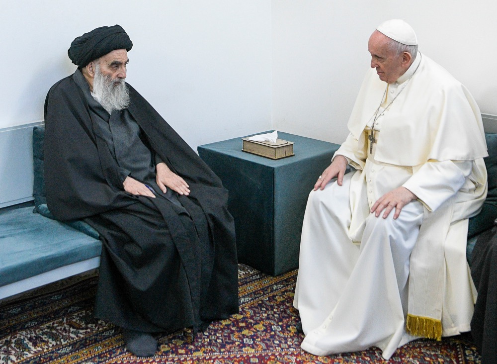 Iraq Pope Francis and Grand Ayatollah Ali al Sistani