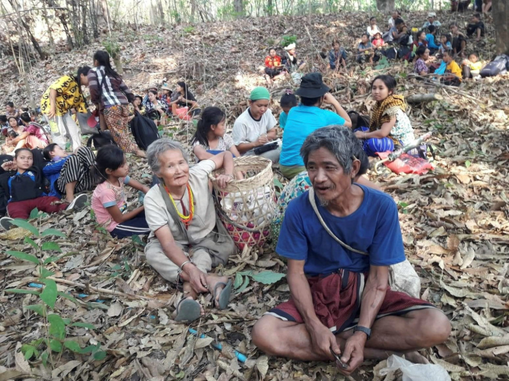 Myanmar Karen villagers in forest