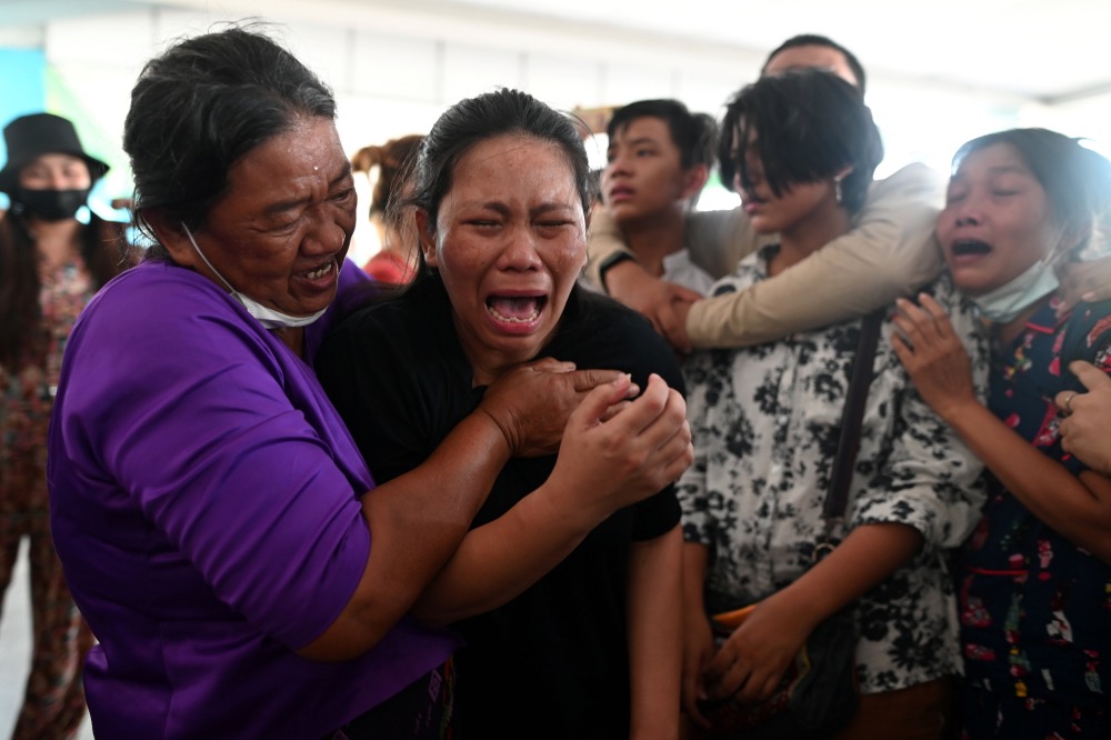 Myanmar Yangon relatives of killed protestors