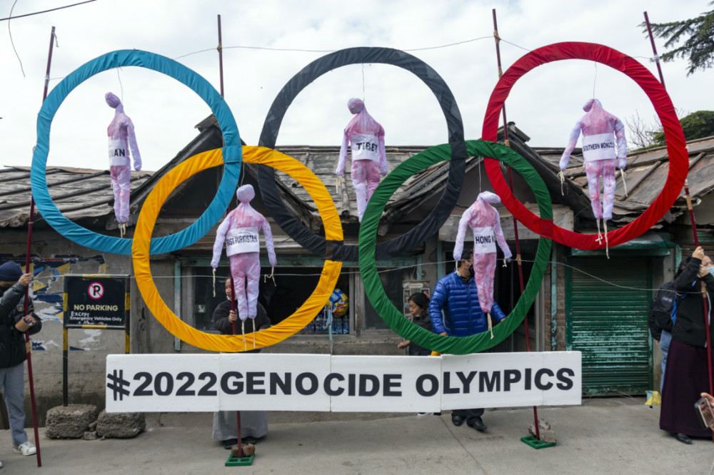 Olympics exiled Tibetans protest
