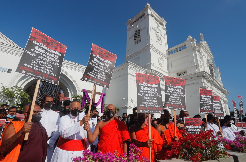 Sri Lanka church bombing protest Black Sunday