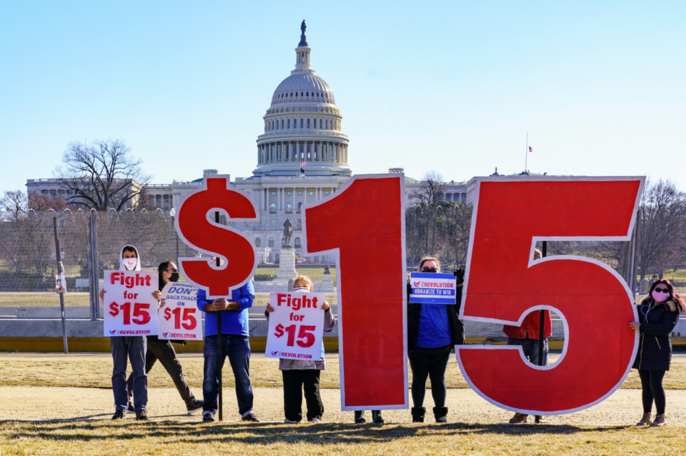 US Washington DC minimum wage protestors