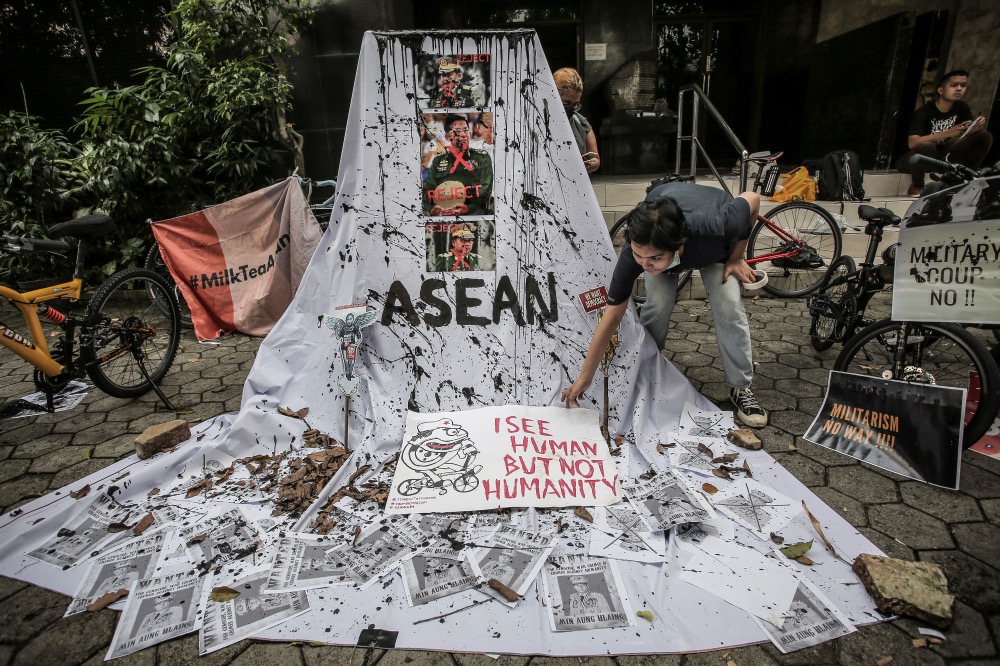 Indonesia Myanmar protest