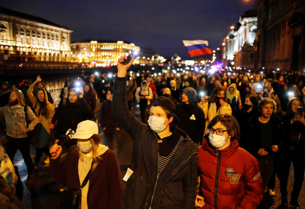Russia Saint Petersburg Navalny protests1