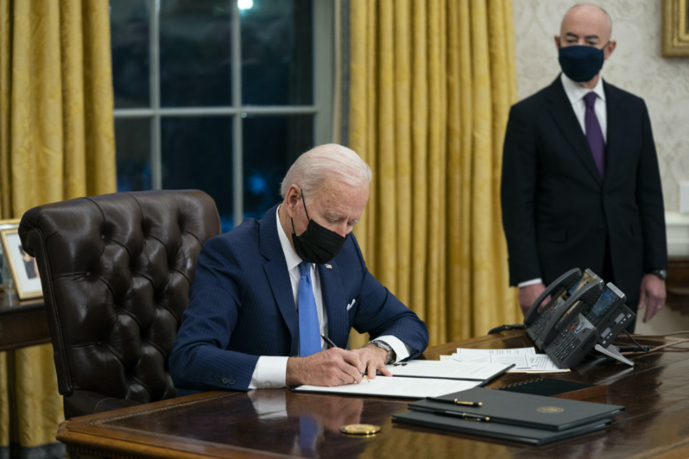 US President Joe Biden signs executive order 2 Feb 2021