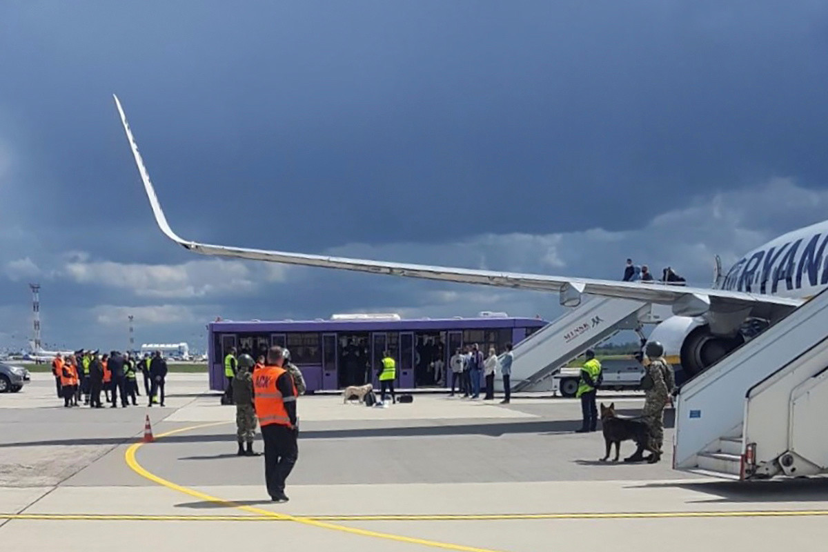 Belarus Minsk Ryanair plane at airport
