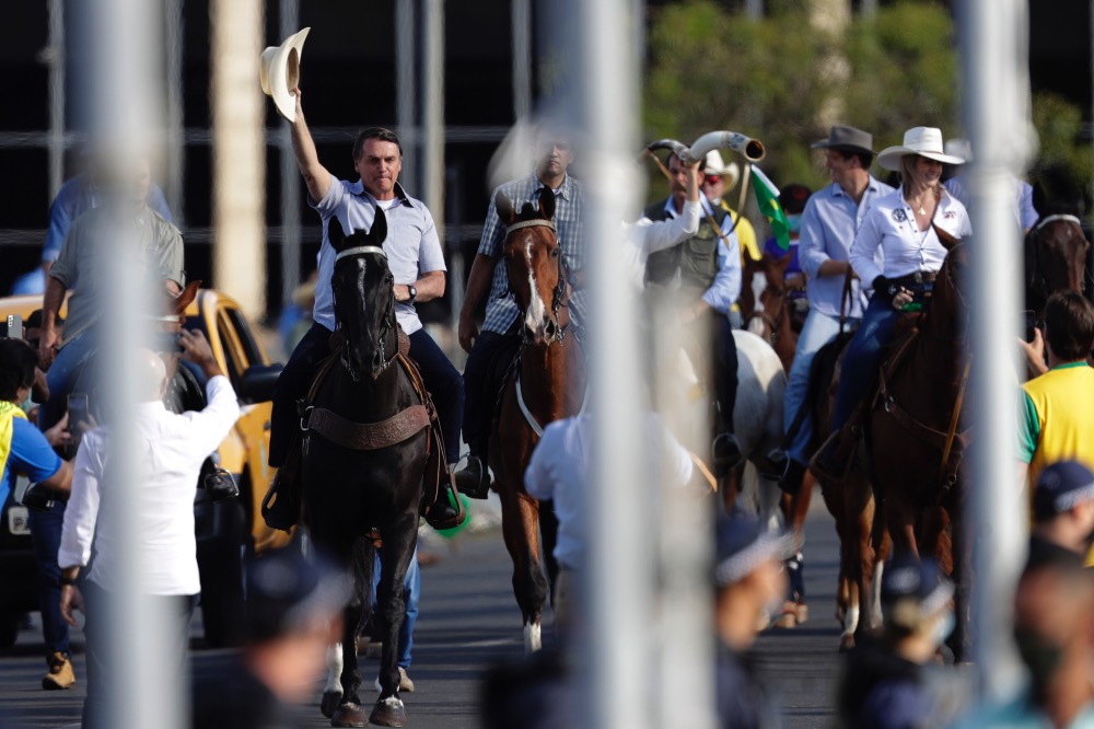 Brazil Jair Bolsonaro on horseback