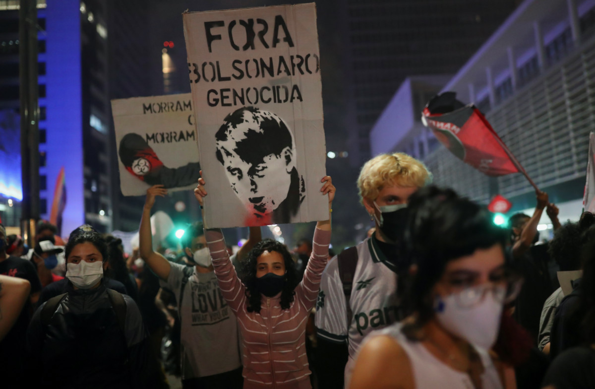 Brazil Sao Paulo protests against Bolsonaro