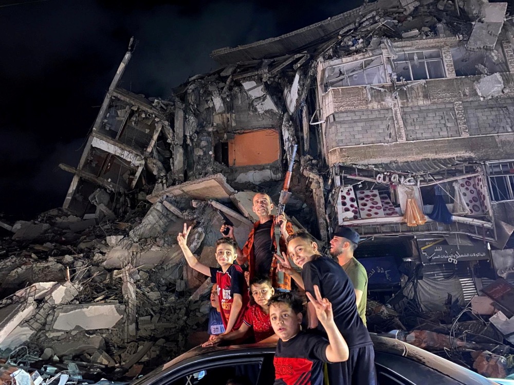Gaza City Palestinians after truce