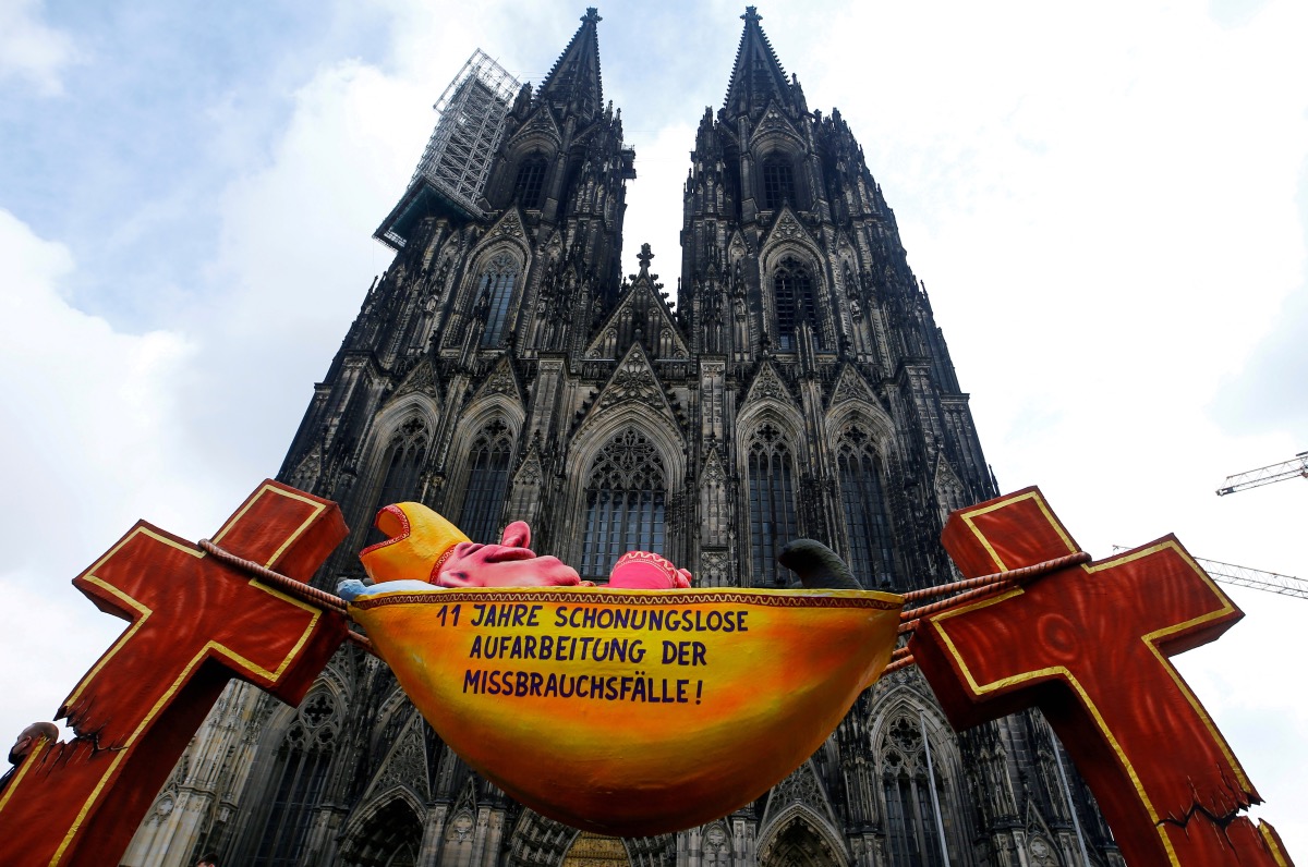 Germany Cologne Cathedral sexual abuse protest