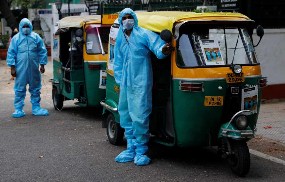 India New Delhi auto rickshaw ambulances