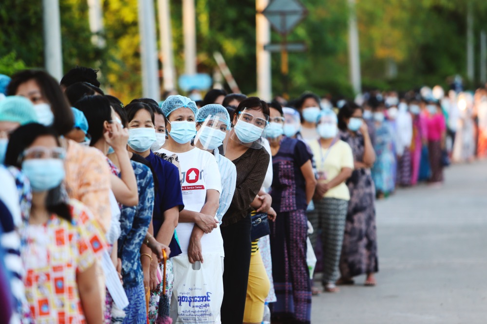 Myanmar Naypyitaw election queue