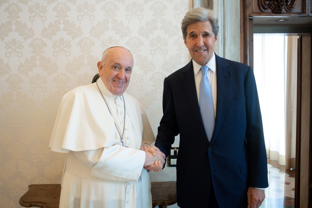 Pope Francis and John Kerry