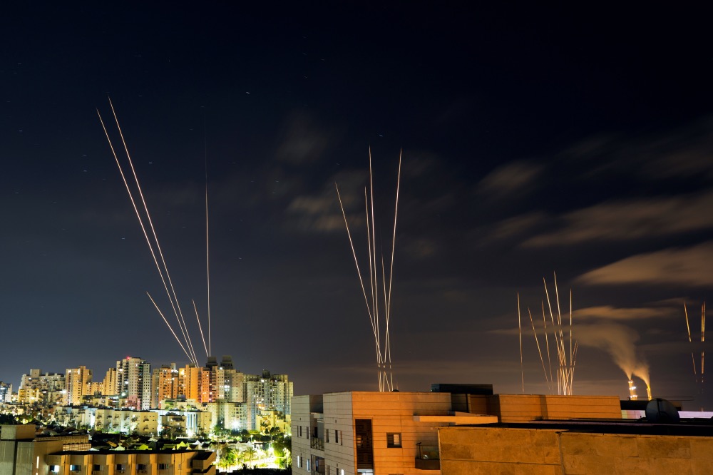 Rocket launches seen from Ashkelon