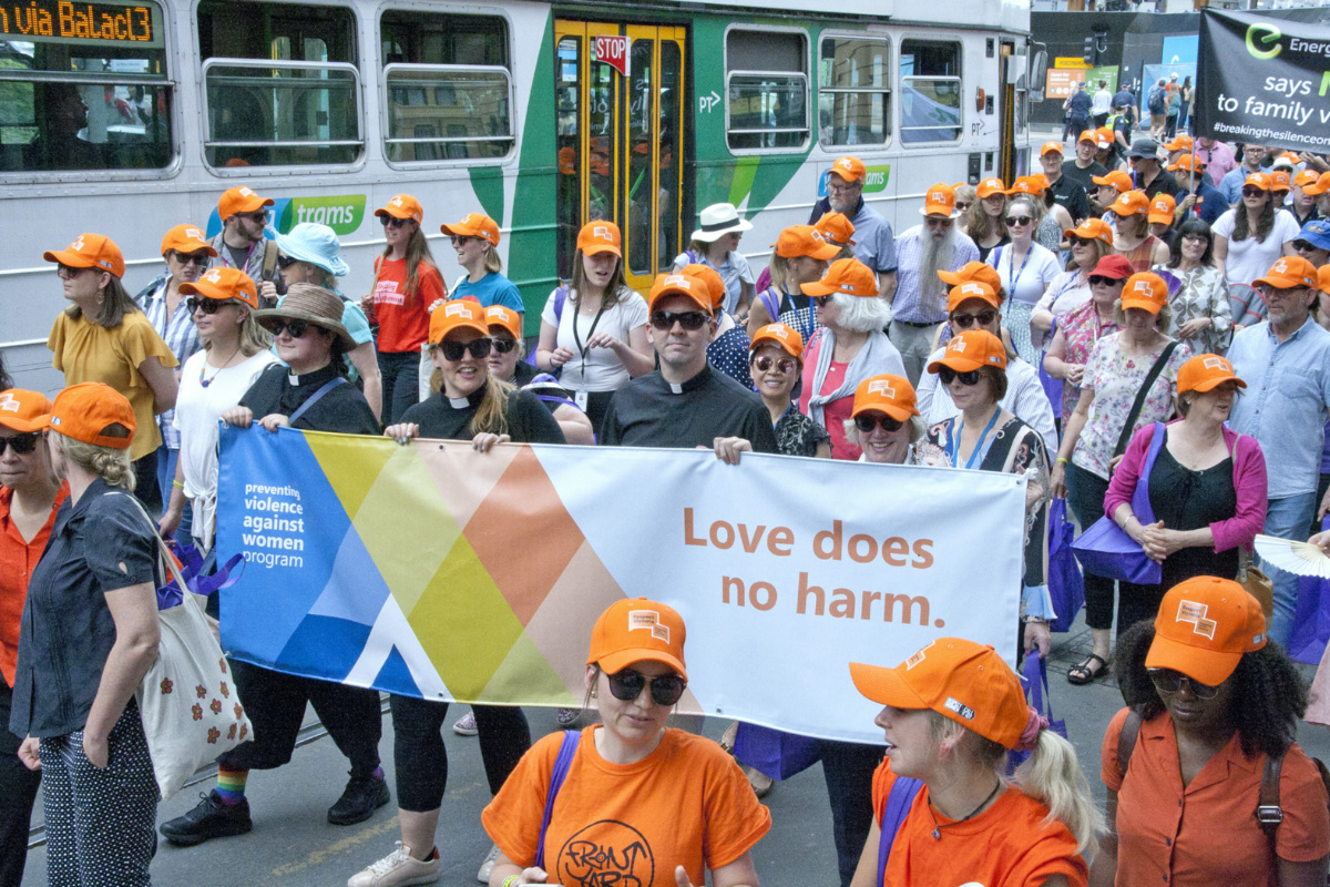 Australia Melbourne Anglican priests marching against family violence
