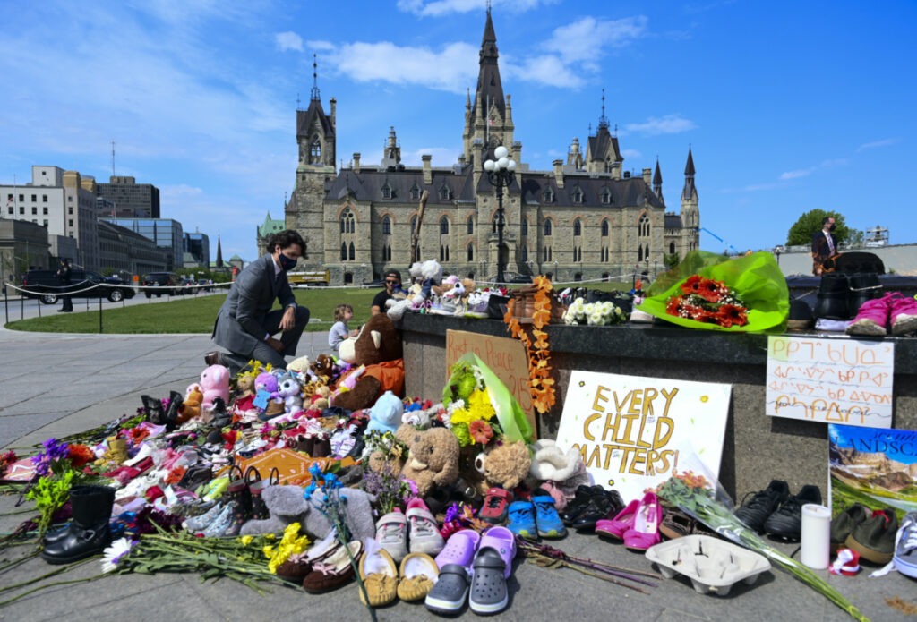 Canada Ottawa Justin Trudeau at memorial