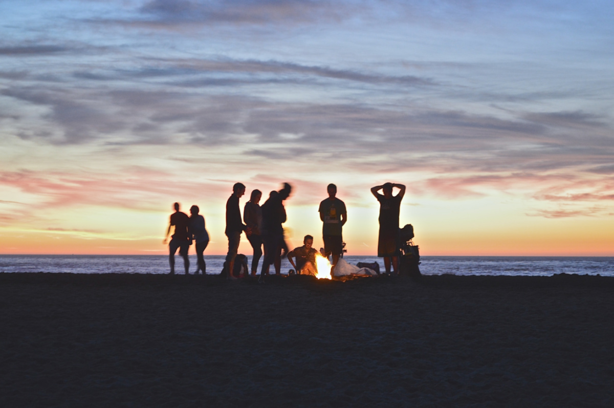 Group of friends on a beach