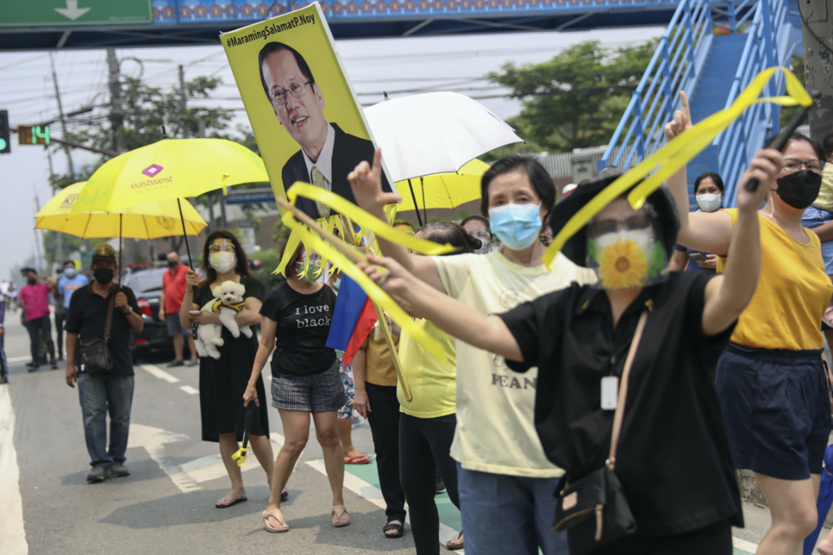 Philippines former President Benigno Aquino III funeral supporters