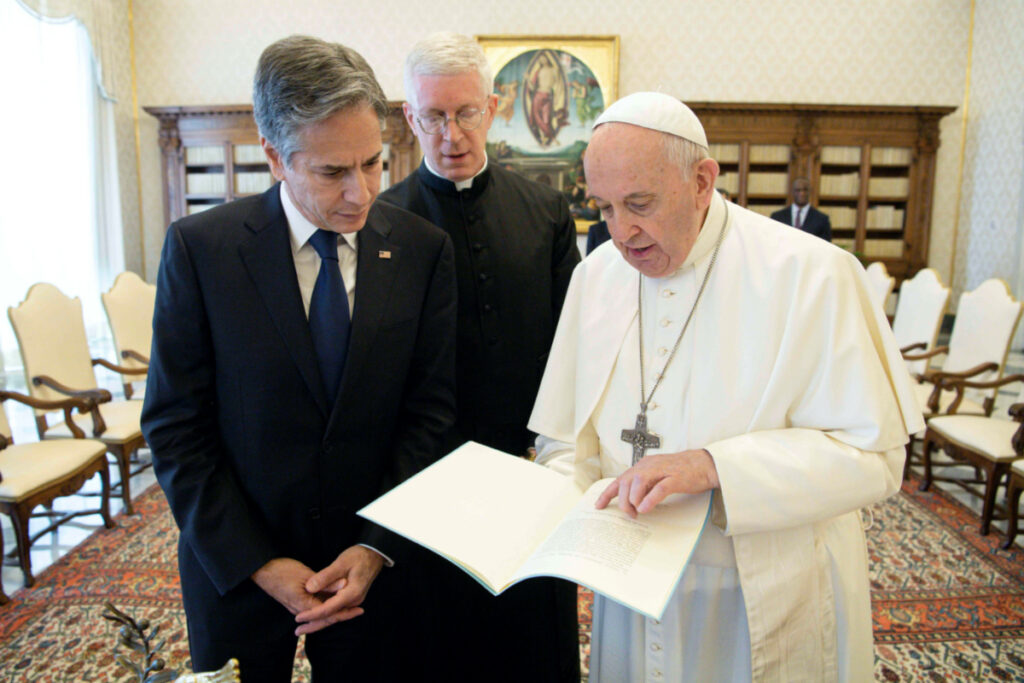 Pope and Anthony Blinken
