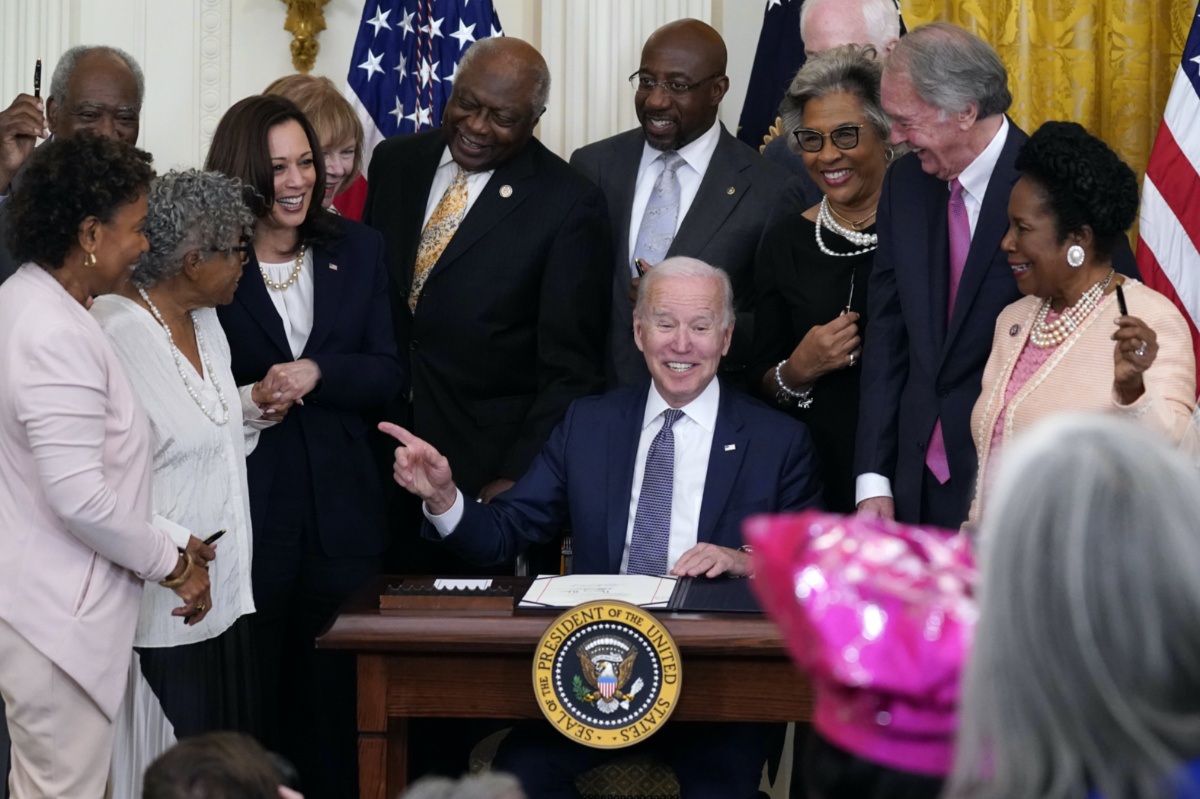 US Joe Biden signs the Juneteenth National Independence Day Act