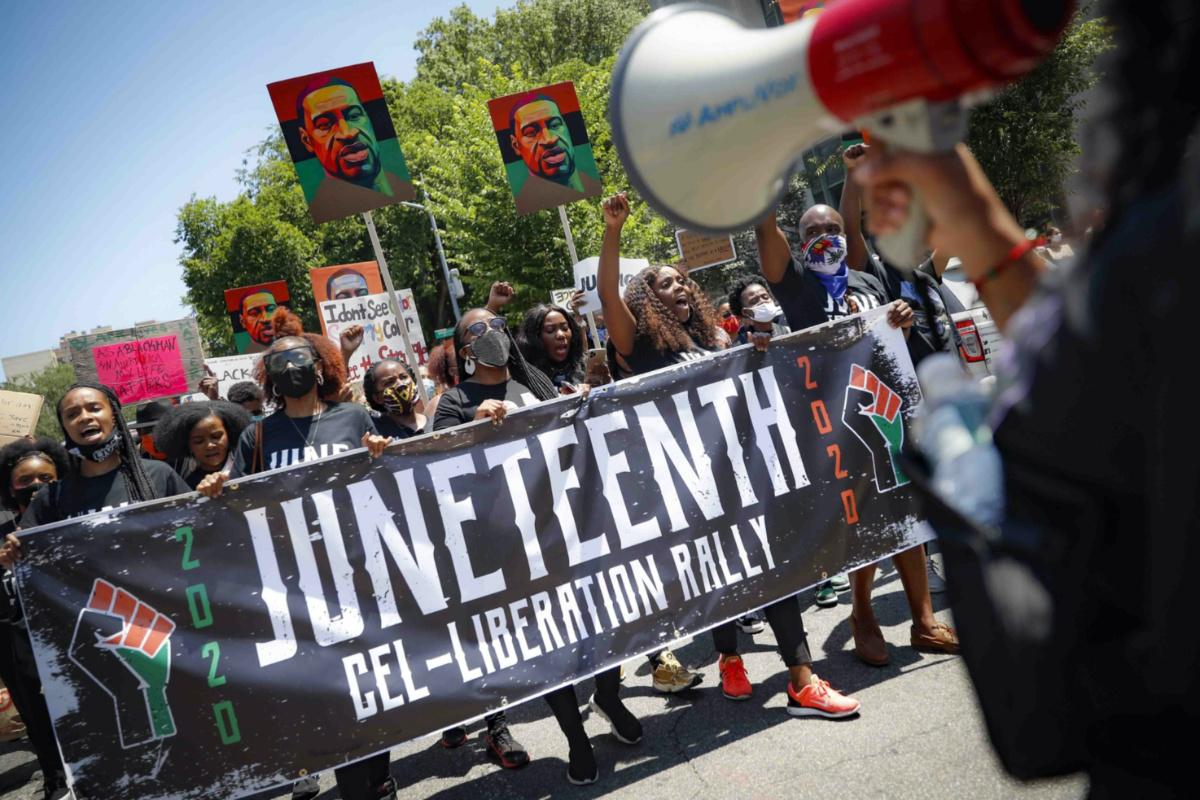 US Juneteenth protest 2020