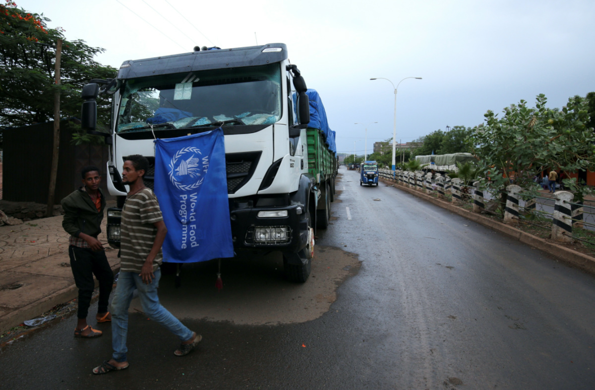 Ethiopia WFP Tigray food aid trucks