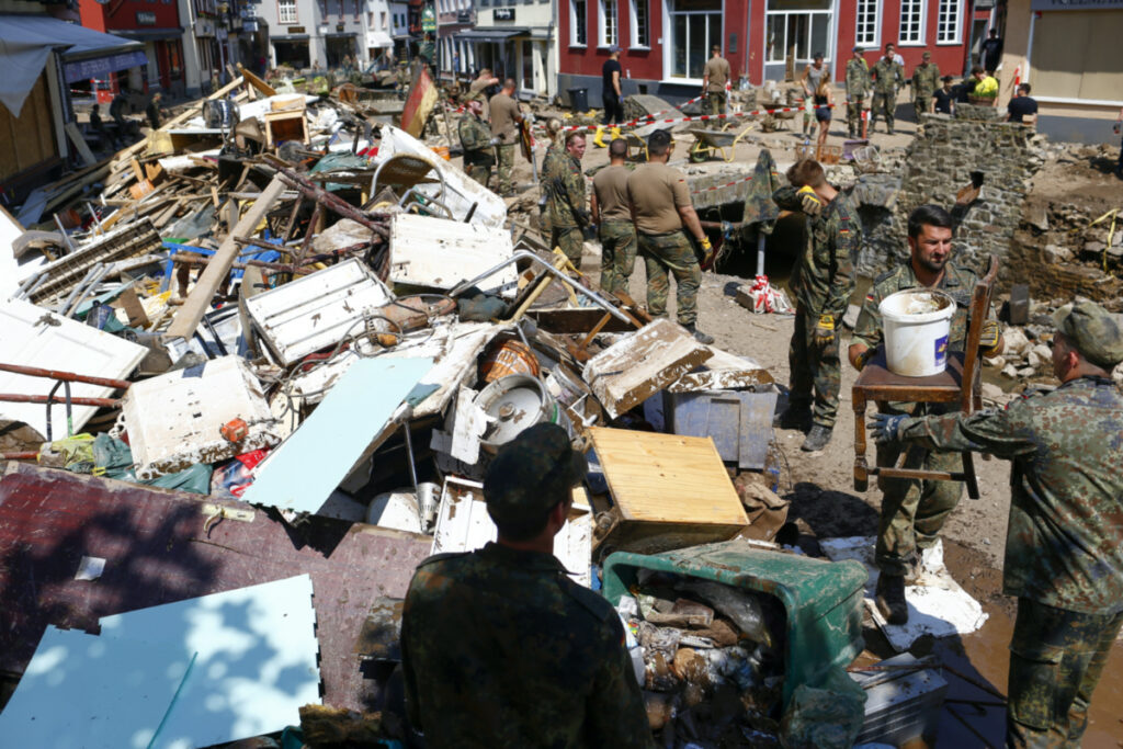 Germany Bad Muenstereifel debris cleanup