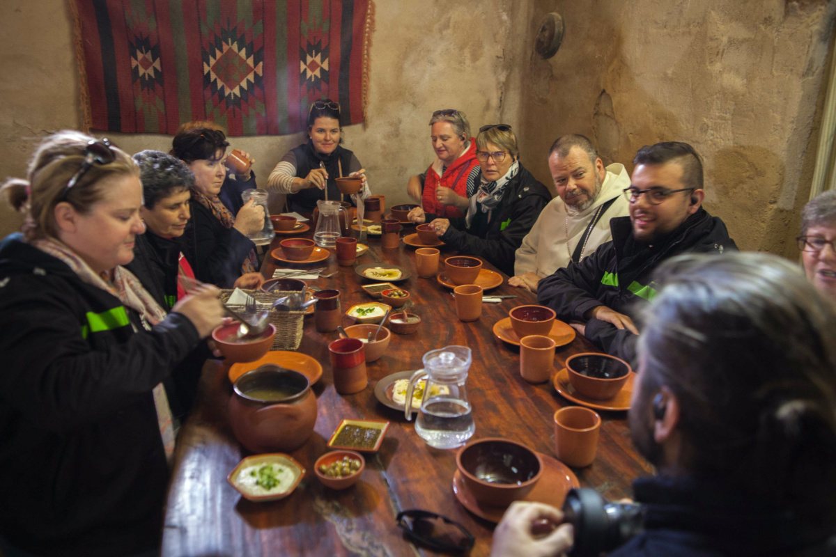 Holy Land Pilgrim meal at Nazareth Village