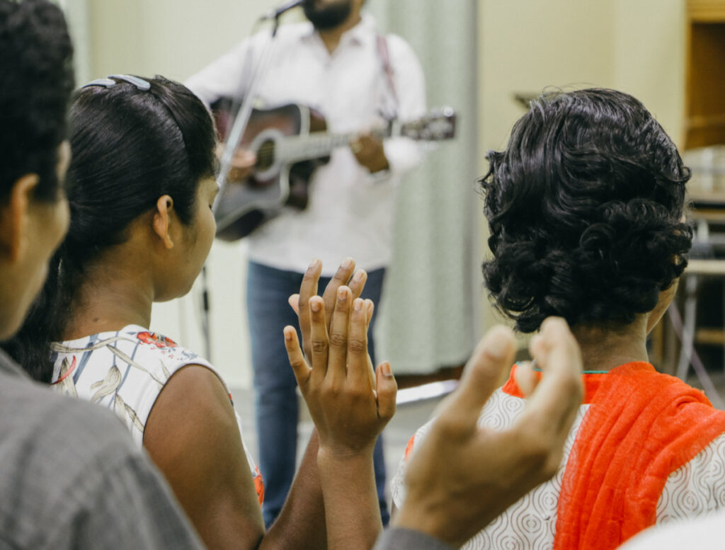 India Christians at a worshiop service