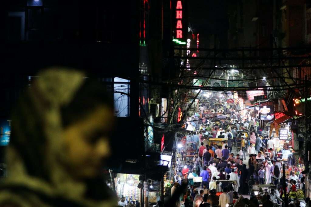 India Delhi crowded street