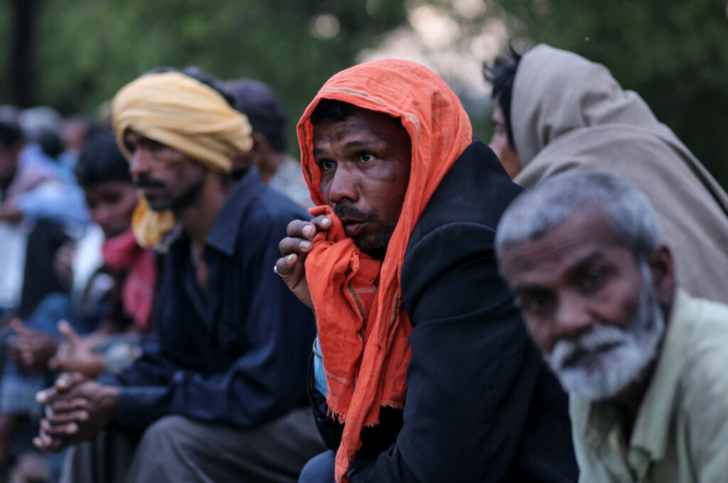 India New Delhi daily wage workers and homeless