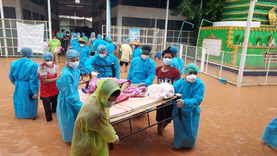 Myanmar relocating patients in floods