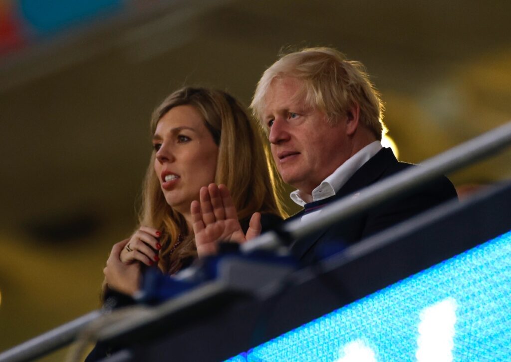 UK Wembley Boris and Carrie Johnson