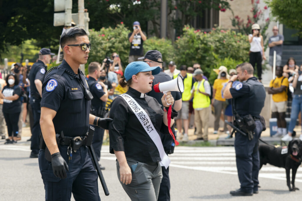 US Washington DC arrest during rally of first womens rights convention