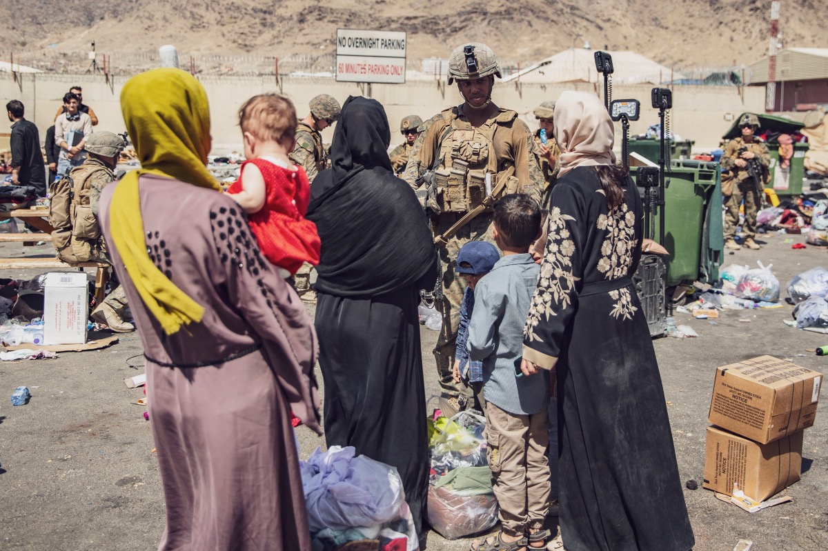 Afghanistan Kabul Hamid Karzai airport checkpoint