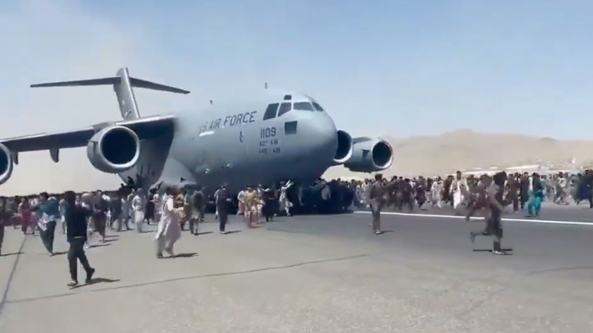 Afghanistan Kabul airport US transport plane
