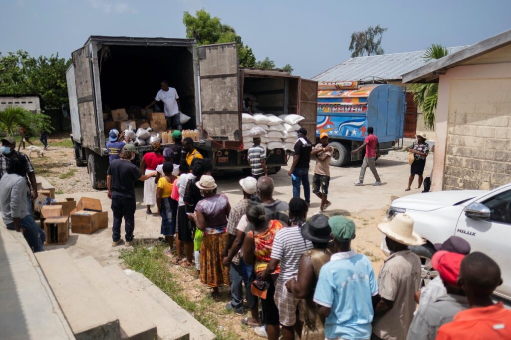 Haiti Port Salut earthquake food aid