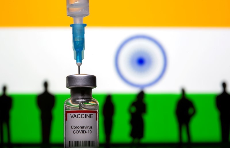 India flag and vaccine