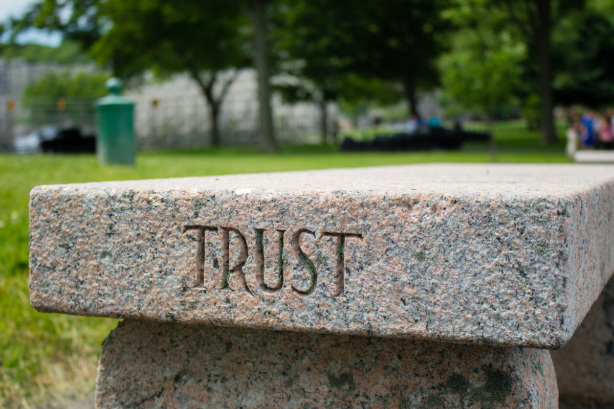 Trust on a park bench