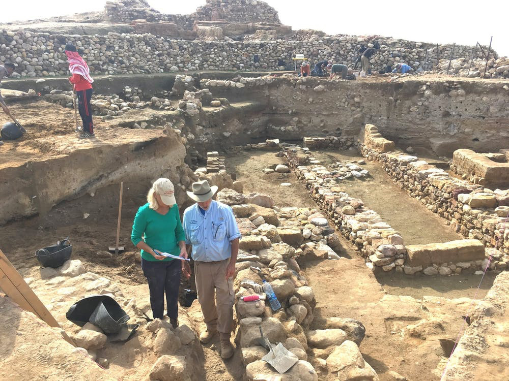 Archaeologists on the site of Tall el Hammam