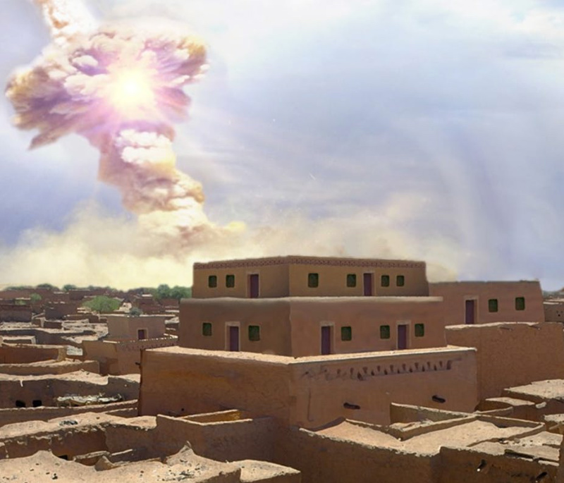Artists depiction of the blast which destroyed Sodom