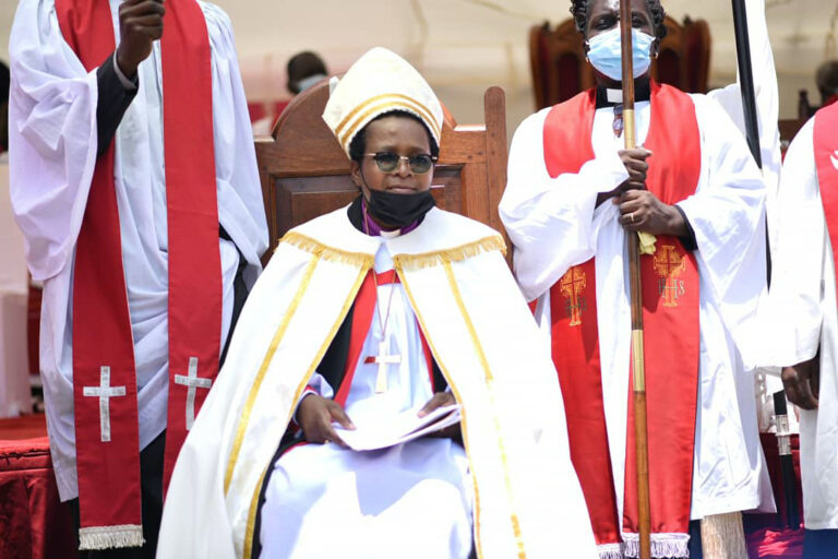 Kenya Rev Rose Okeno being enthroned as Bishop of Butere
