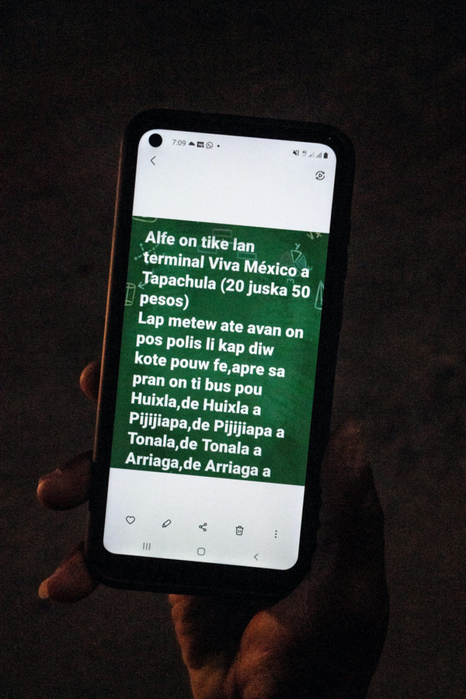 Mexico migrant phone with instructions
