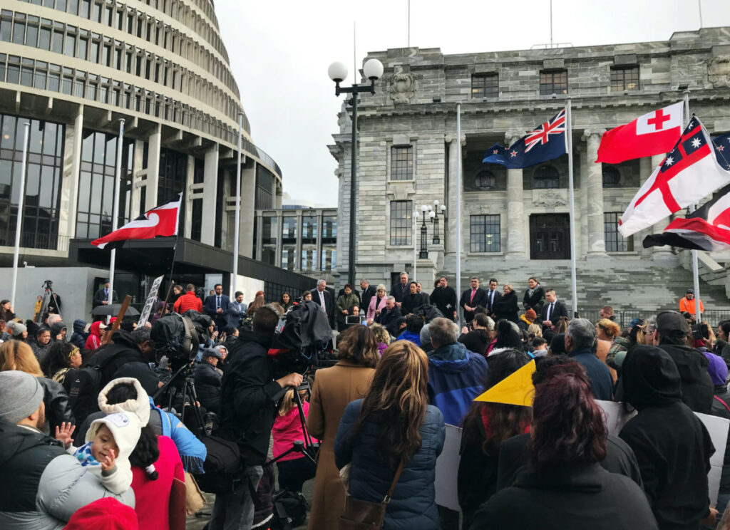 New Zealand Wellington Maori protestors