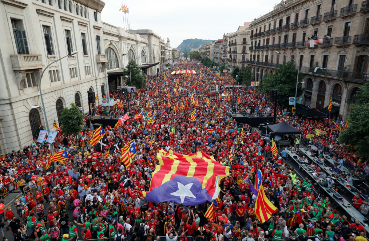 Spain Barcelona Catalan protest
