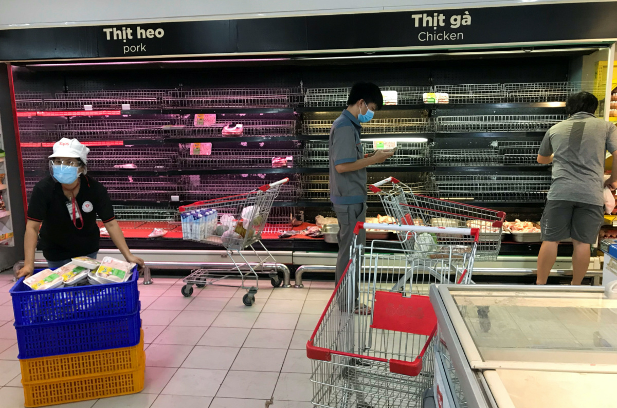 Vietnam Ho Chi Minh City empty shelves