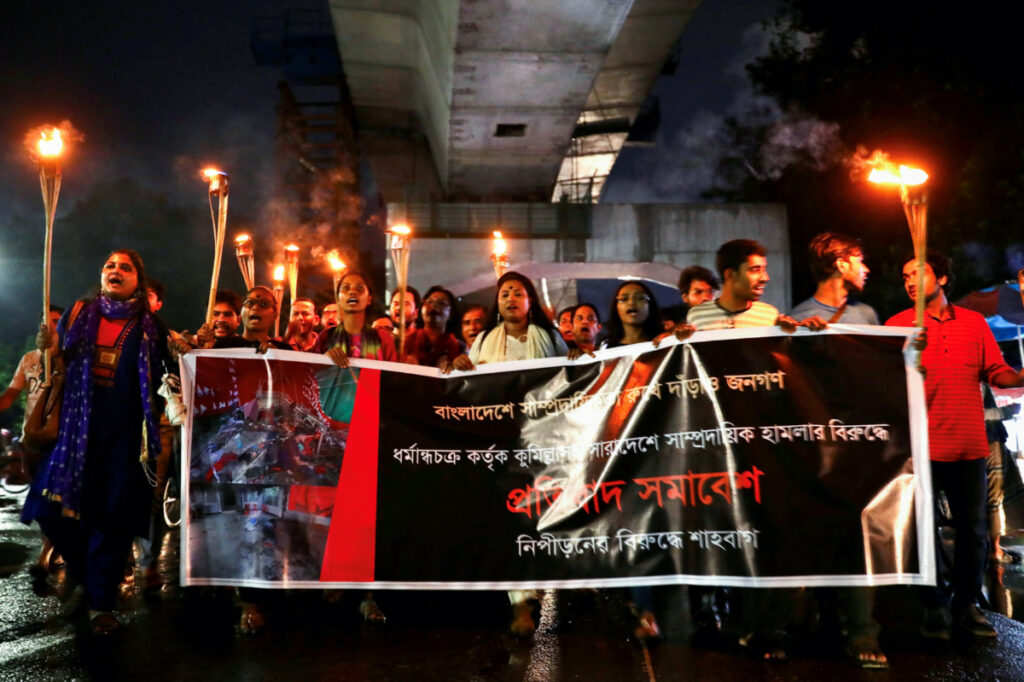 Bangladesh protest Hindu attacks