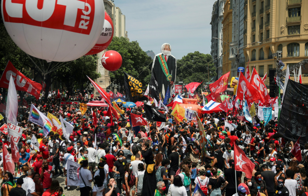 Brazil Rio de Janeiro anti Bolsonaro protest